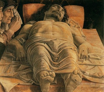 アンドレア・マンテーニャ Painting - 亡くなったキリスト・ルネサンスの画家アンドレア・マンテーニャ